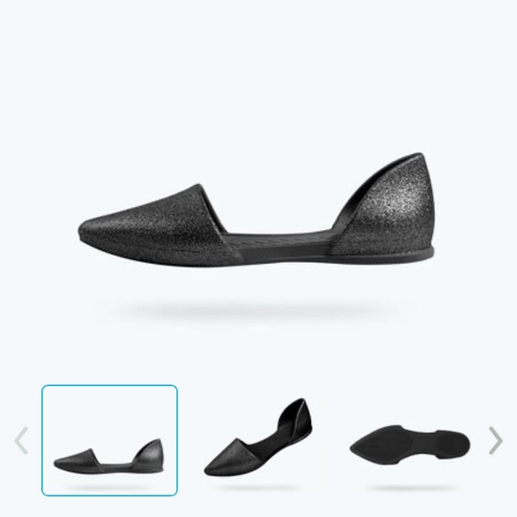 Native Shoes Shoes - NWB Native Audrey Point toe flats black bling 10